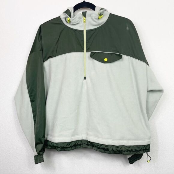 Athleta Zion Microfleece Pullover Half Zip Green Mint Colorblock Size Medium - Picture 4 of 8